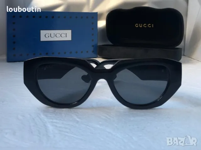 GUCCI с лого 1:1 дамски слънчеви очила котка 2 цвята, снимка 7 - Слънчеви и диоптрични очила - 47680826