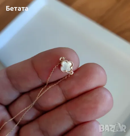 Гривна с детелина, гривна с детелина Ван Клееф 14 карата злато, снимка 5 - Гривни - 48114611