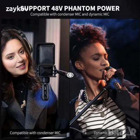 2,4 GHz безжичен микрофонен предавател, XLR безжична микрофонна система, снимка 5 - Аудиосистеми - 49217399