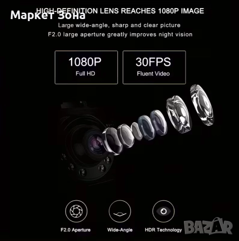 Надежден 1080P Full HD видеорегистратор с 6.1 см LCD екран, снимка 5 - Аксесоари и консумативи - 52030021