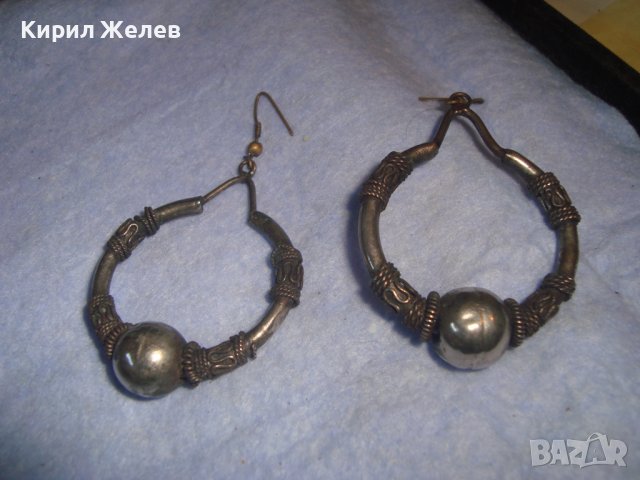 СТАРИННИ ПОСРЕБРЕНИ РЕТРО ВИНТИДЖ ОБЕЦИ Тип КРАЛСКА ПЛЕТКА МАЙСТОРСКА РЪЧНА РЯДКА ИЗРАБОТКА 886654, снимка 6 - Антикварни и старинни предмети - 37395571