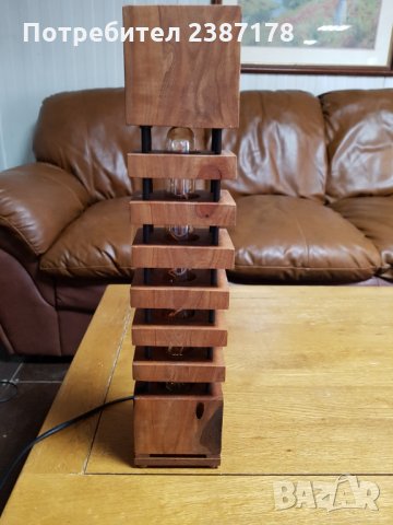 Декоративна лампа от масив, снимка 4 - Настолни лампи - 32478415