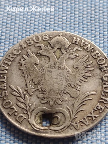 Сребърна монета 20 кройцера 1808г. Франц втори Виена Австрия 14907, снимка 6 - Нумизматика и бонистика - 42970847