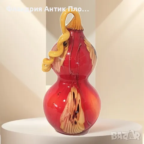 Кратуна от арт стъкло - червена