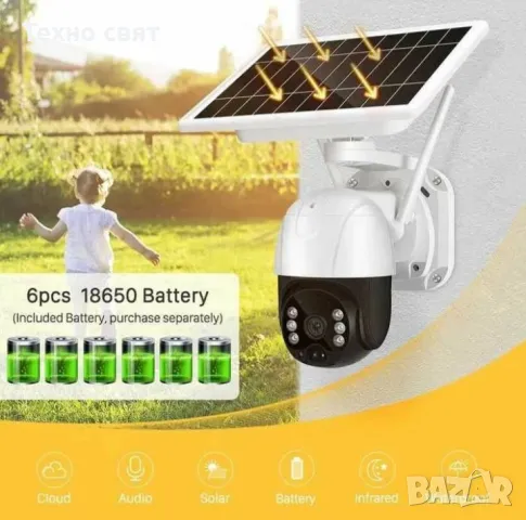 ПРОМО 4G ИЗЦЯЛО АВТОНОМНА Соларна камера слот за сим+sd карта,4G IP67, снимка 2 - IP камери - 48917918