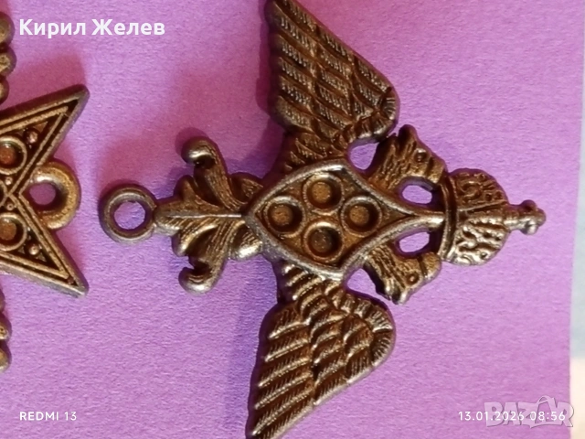 Винтидж Императорски Руски двуглав орел с корона висулка Малтийски кръст 52783, снимка 12 - Антикварни и старинни предмети - 53081241