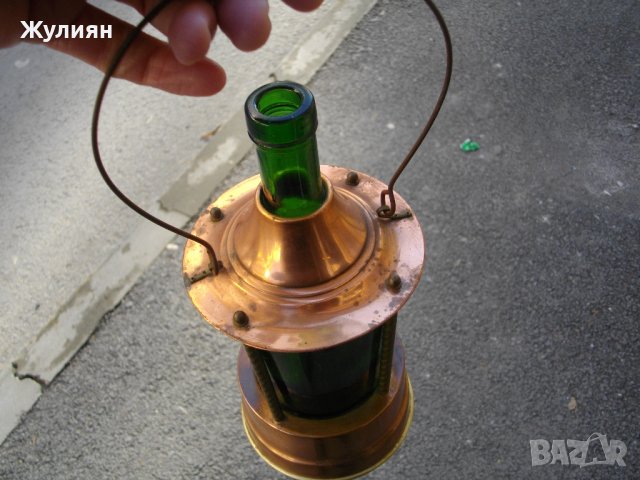 СТАРО ШИШЕ С ЛАТЕРНА, снимка 5 - Антикварни и старинни предмети - 44085036