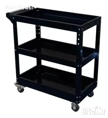 Количка за инструменти тип шкаф на 3 нива с колелца черна - IN0212