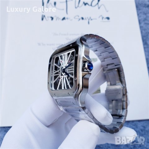 Мъжки часовник Cartier Santos de Cartier Skeleton с кварцов механизъм, снимка 2 - Мъжки - 39336290