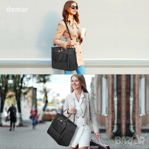 Дамска чанта с херметично хладилно отделение 16,8 л за пазар, пикник, обяд, черна, снимка 6 - Чанти - 43297665