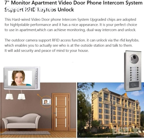 AMOCAM 3-инчова видеодомофонна система за апартаменти, снимка 2 - Други - 52363932