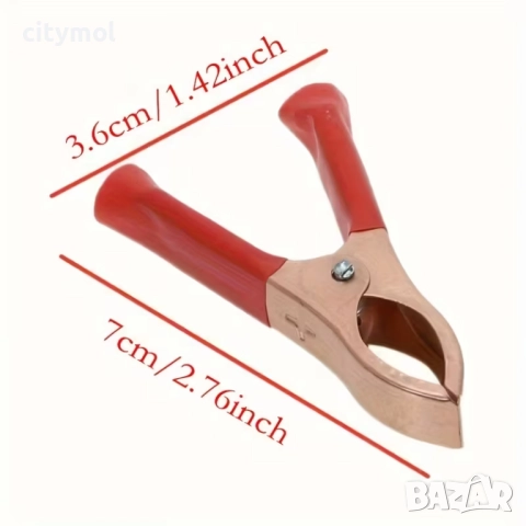 ​Щипки крокодил, 2 броя, 70 mm, 30 A, снимка 3 - Друга електроника - 52631563
