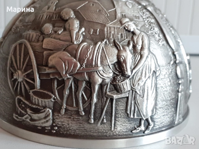 Комплект за ракия от калай Antik*Vintage  #86, снимка 5 - Антикварни и старинни предмети - 51564492