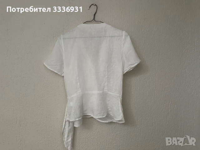 Бял ленен топ H&M, снимка 2 - Корсети, бюстиета, топове - 51089048