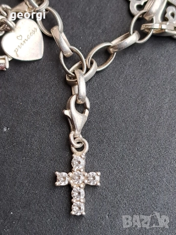 сребърна гривна Thomas sabo Charm club със 7 талисманчета , снимка 14 - Гривни - 52591368