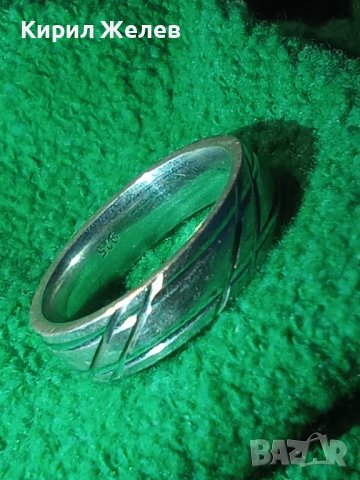 ПРЕКРАСЕН СРЕБЪРЕН ФЕШЪН АРТ ПРЪСТЕН СРЕБРО 925 с БЯЛА ПОЗЛАТА РЪЧНО ОРНАМЕНТИРАН Тип ХАЛКА 27163, снимка 3 - Пръстени - 36829429