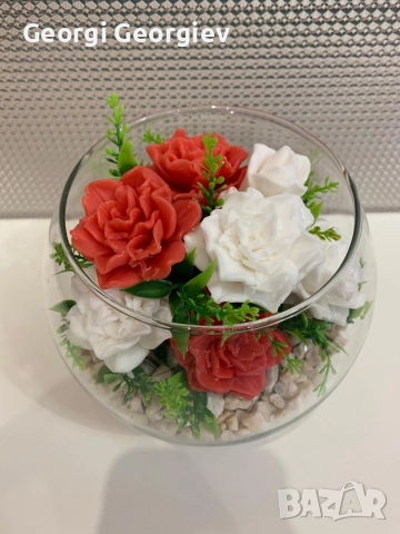 цветя изработени с глицеринов ароматен сапун и Българска роза 🌹 Стара Загора Център., снимка 16 - Декорация за дома - 52838903