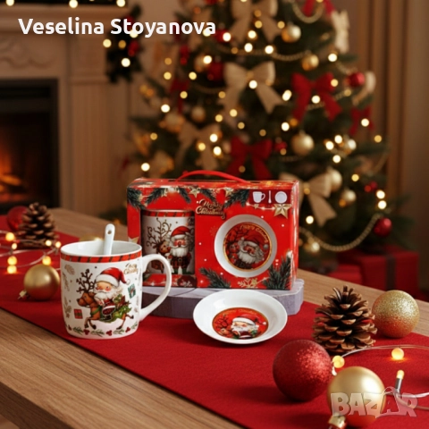 Премиум Коледен Подаръчен Сет – Керамична Чаша с Аксесоари ✨🎁 , снимка 4 - Чаши - 52639134