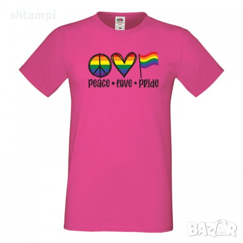 Мъжка тениска Peace Love Pride 2 Прайд,Празник.Повод,Изненада, снимка 6 - Тениски - 37103396