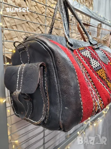 бродиран  голям сак+ чанта ЕСТЕСТВЕНА КОЖА , снимка 15 - Чанти - 50034682