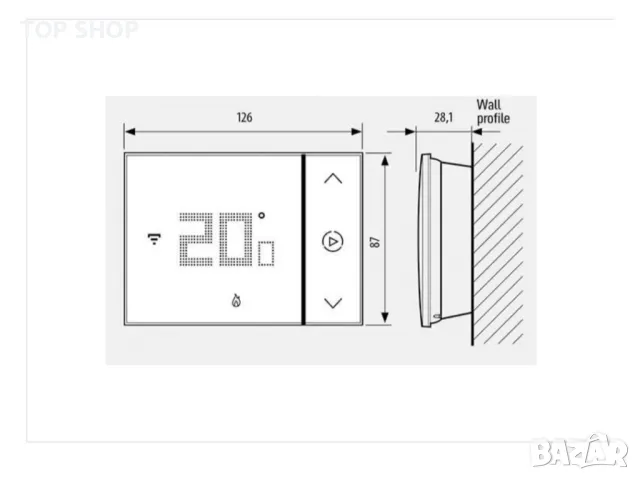 Термостат Smarther 2 с вградено Wi-FI за открит монтаж, снимка 2 - Други - 48787408