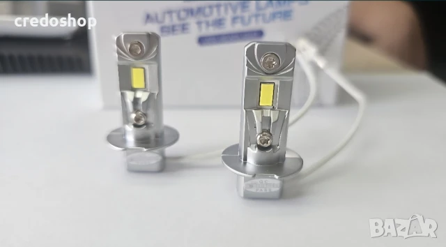 H3 led slim 1:1, оригинален размер лед крушки, слим, 28w