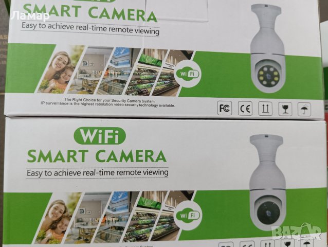 WiFi безжична въртяща се IP камера за фасунга тип лампа крушка FULL-HD 1080P нощно виждане, снимка 3 - IP камери - 38462848