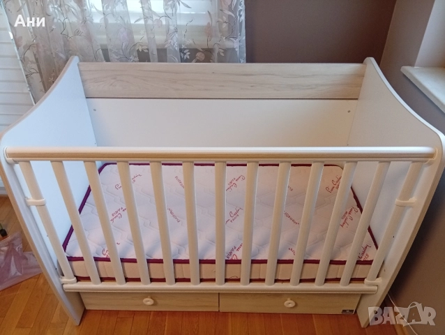 Бебешко легло Lorelli, Dream, Люлеещо се, 60 x 120 см, Бяло с Ортопедичен бебешки матрак., снимка 8 - Бебешки легла и матраци - 52506375