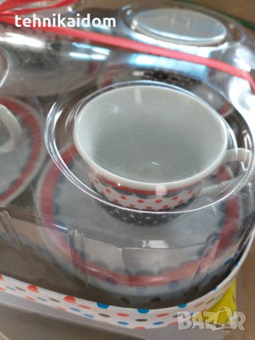 Сервиз чаши за кафе 6 броя с чинийки за подарък с панделка, снимка 2 - Сервизи - 32867132