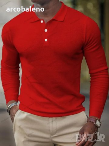 Мъжка едноцветна блуза с дълъг ръкав. Големи размери, 5цвята - 023, снимка 4 - Блузи - 39798822