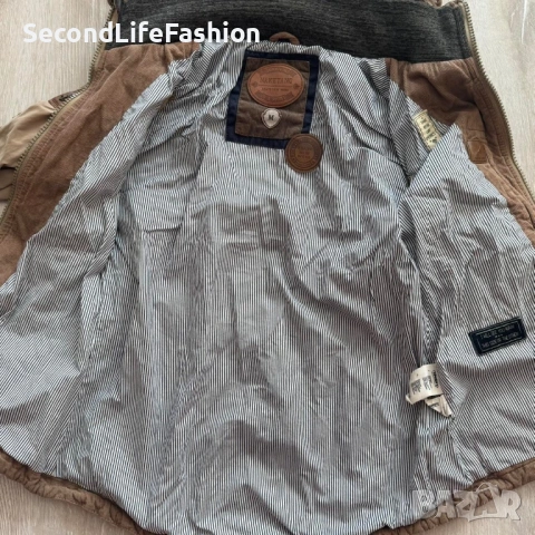 Дамско яке с качулка и цип Naketano пясъчен цвят размер M, снимка 3 - Якета - 53175876