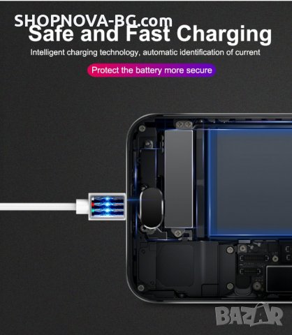 Мрежово зарядно устройство REZ, модел RE-10, 2.1 A, 2 в 1 USB+Data cable+Кабел Type-C, снимка 8 - Оригинални зарядни - 28101814