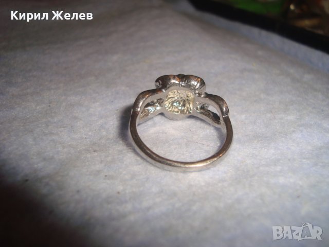 ФЛОРАЛЕН ПОСРЕБРЕН МАРКАЗИТЕН АР НУВО СТИЛ ПРЪСТЕН - РОЗА 17512, снимка 8 - Пръстени - 37499349