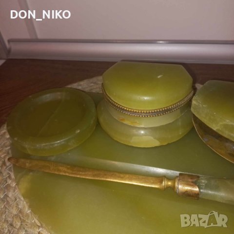 Мастилница от Зелен Оникс и Бронз, снимка 8 - Антикварни и старинни предмети - 44009817