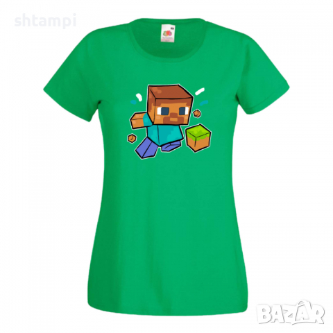 Дамска тениска Steve Football майнкрафт Minecraft,Игра,Забавление,подарък,Изненада,Рожден Ден., снимка 9 - Тениски - 36521418