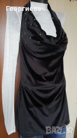 Черен дамски топ  - кадифе 💎 S/М, M💎  арт.295 