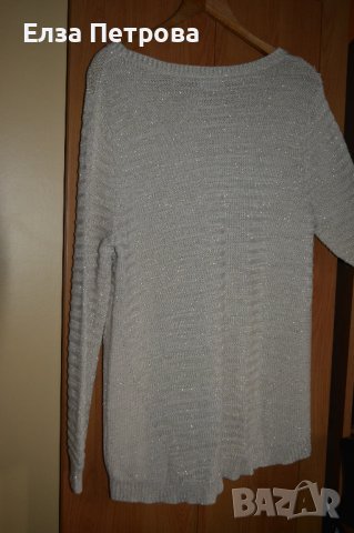 Зимна светло бежово блуза с ламе, снимка 3 - Блузи с дълъг ръкав и пуловери - 43634674