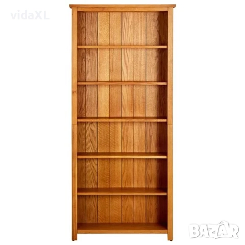 vidaXL Библиотека с 6 рафта, 80x22,5x180 см, дъбов масив(SKU:244470), снимка 2 - Други - 52921194