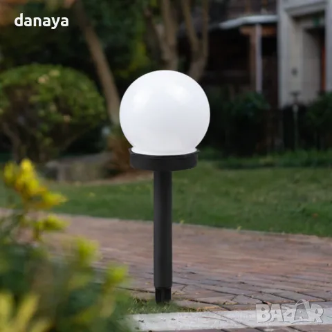 5768 Градинска соларна лампа Бяла топка, снимка 4 - Градински мебели, декорация  - 49317108