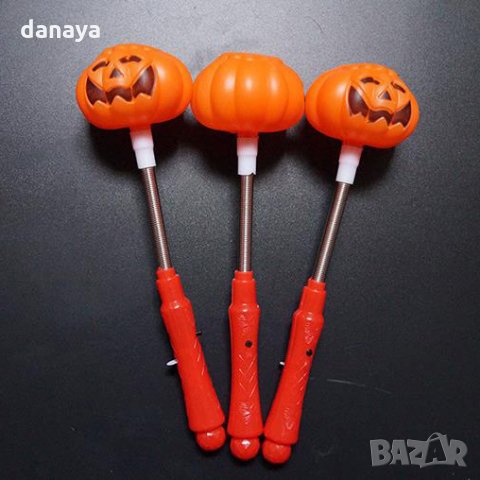 2130 Парти светеща пръчка с пружина Тиква, снимка 2 - Фигурки - 33029891