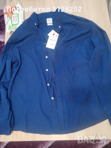 Мъжка синя риза Zara XXL