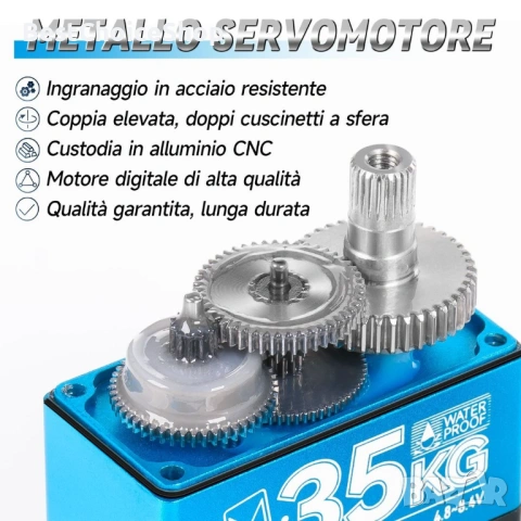 35кг Цифров Сервомеханизъм Водоустойчив Висок Въртящ Момент Метални Зъби – 270 Градуса, снимка 6 - Дронове и аксесоари - 53091568