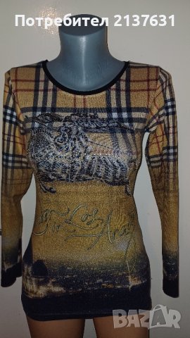 ДАМСКА БЛУЗА  " Лондон и Лос Анджелис  " - Размер  S , снимка 1 - Блузи с дълъг ръкав и пуловери - 43681490
