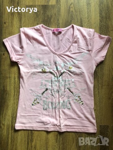 Розова тениска, снимка 1 - Тениски - 32774422