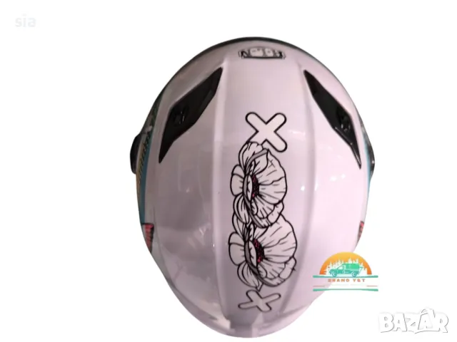 Детска каска тип шлем, слюда, бял, снимка 3 - Други спортове - 49448208