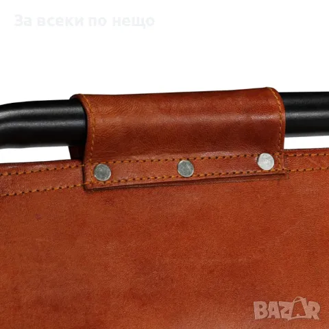 Бар комплект, 3 части, регенерирано дърво, естествена козя кожа, снимка 8 - Столове - 47648186