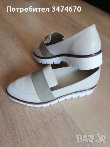 Дамски обувки лофери бежови (нови, размер 40)., снимка 3 - Дамски ежедневни обувки - 52147364