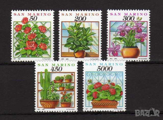 Сан Марино 1992 "Природа - растения", чиста серия, неклеймована, снимка 1 - Филателия - 43742962