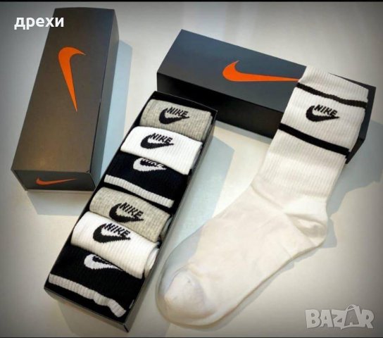 GUCCI LOUIS VUITTON  Calvin Κlein  Nike Lacoste 6 чифта чорапи в кутия, снимка 1 - Дамски чорапи - 39786745