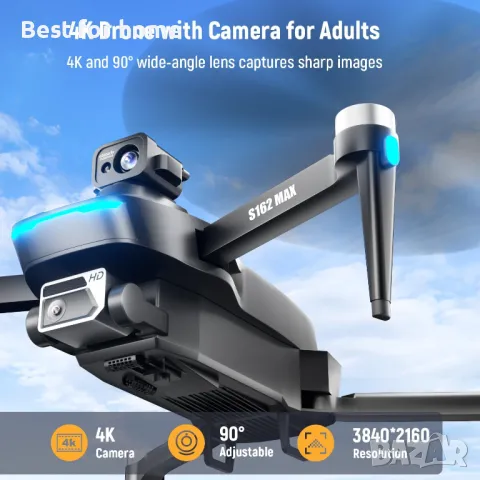 Дрон GPS висок клас  HYTOBP S162 Max с 4K камера, снимка 3 - Дронове и аксесоари - 48477202